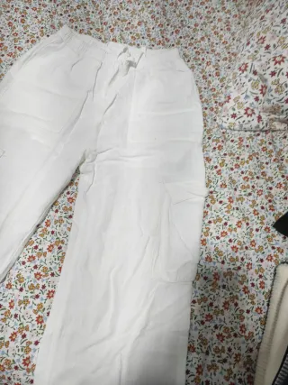 Pantalón cargo lino blanco 11/12 años