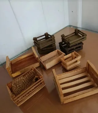 Cajones de madera miniatura Belén artesanía
