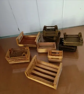 Cajones de madera miniatura Belén artesanía