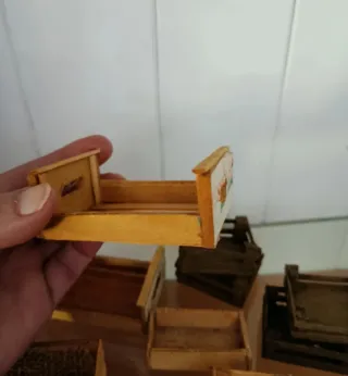 Cajones de madera miniatura Belén artesanía