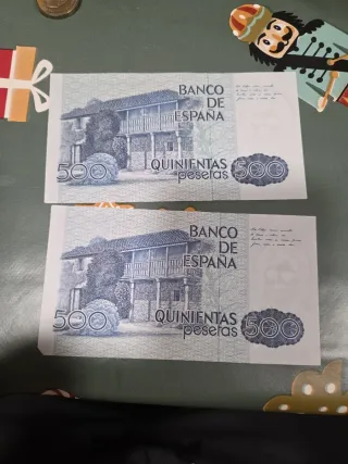 Pareja 500 pesetas 1979 correlativas SN