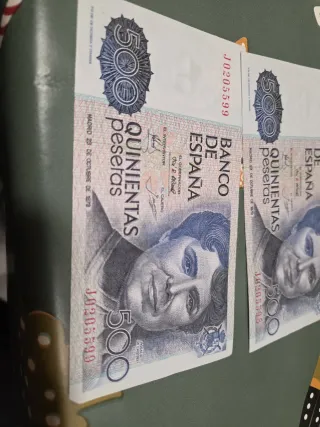 Pareja 500 pesetas 1979 correlativas SN