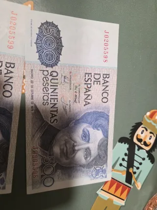 Pareja 500 pesetas 1979 correlativas SN