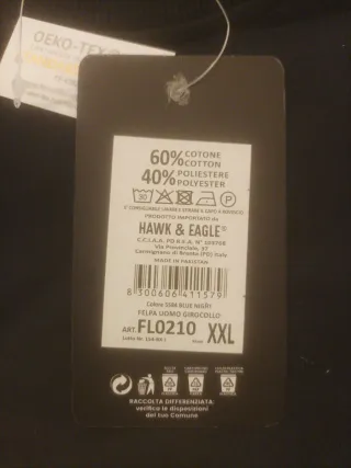 Felpa Uomo Hawk & Eagle XXL Nero