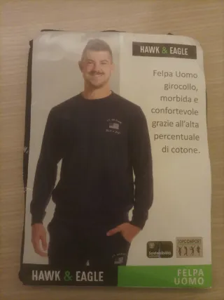 Felpa Uomo Hawk & Eagle XXL Nero