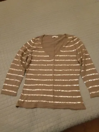 Jersey Cortefiel rayas lentejuelas mujer