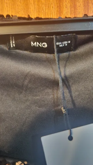 Top lentejuelas Mango negro