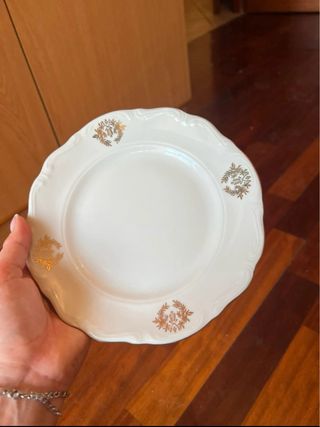 Servizio Piatti Porcellana Decorati Oro