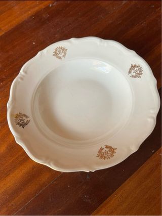 Servizio Piatti Porcellana Decorati Oro