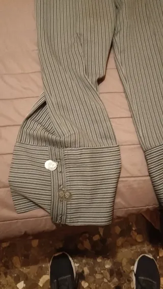 Traje Bandolero Cordobes  Gris y Blanco