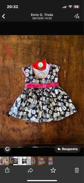 Vestido Bóboli mariposas y flores