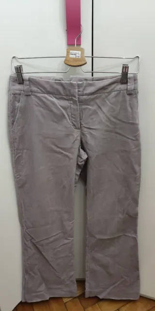 Pantalón Pana Morado Talla 38 Mango