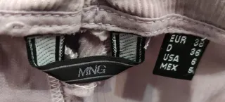 Pantalón Pana Morado Talla 38 Mango