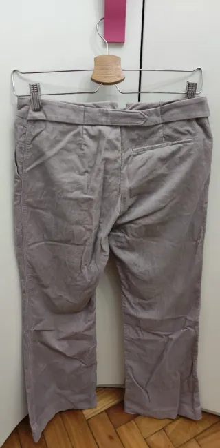 Pantalón Pana Morado Talla 38 Mango