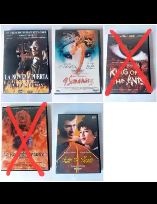 Lote peliculas DVD ( todas 3.50€ cada una 1.50€ )