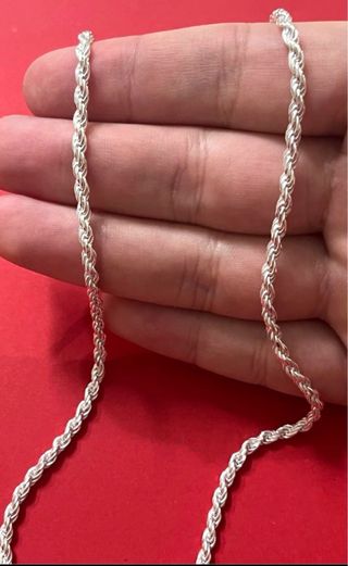 Cadena Cordon Macizo 60cm Plata De Ley 925