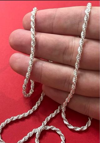 Cadena Cordon Macizo 60cm Plata De Ley 925