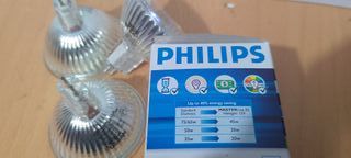 Lámparas Halógenas 12V GU5.3 (1 € unidad).
