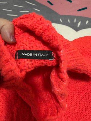 Jersey Lana Coral Neón Talla M