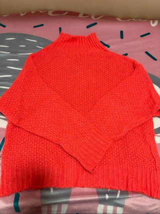 Jersey Lana Coral Neón Talla M