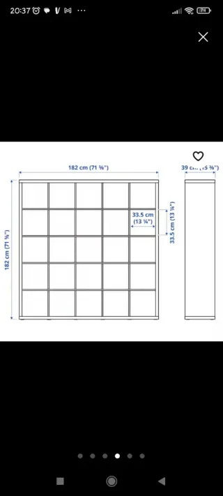 Estantería/Librería Kallax de Ikea (25 huecos)
