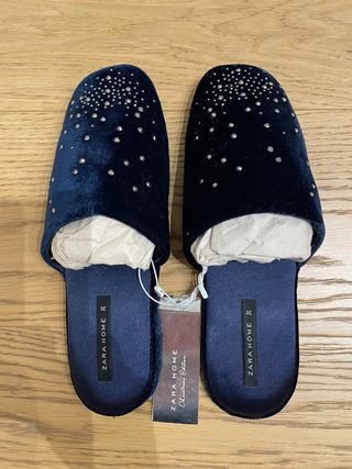 Zapatillas Zara Home azules con brillantes T38