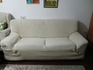 Sofá beige 195cm largo