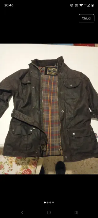 Giacca cerata Walker and Hawkes XS