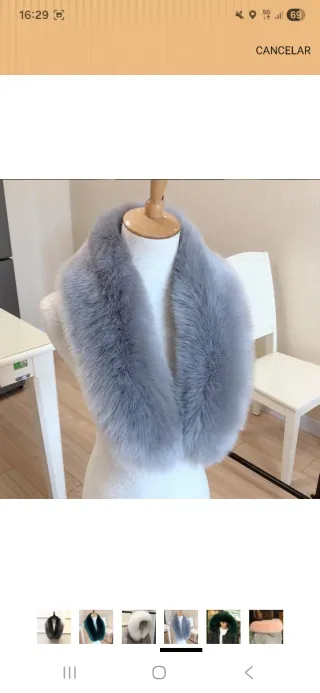 Estola de pelo gris nueva