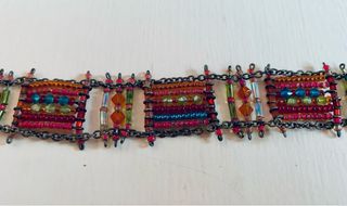 Collar Choker multicolor de abalorios