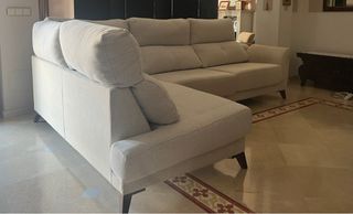 Sofá Chaiselongue Beige Tela