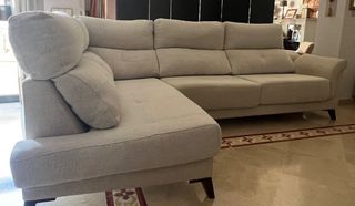 Sofá Chaiselongue Beige Tela