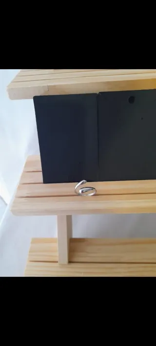 Anillo Acero Plateado Ajustable