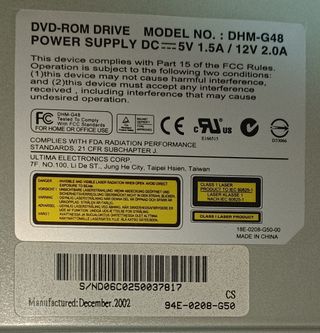 Lector DVD-ROM DHM-G48 IDE Vintage