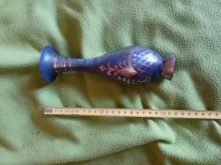 Jarrón India Bronce Azul Dorado