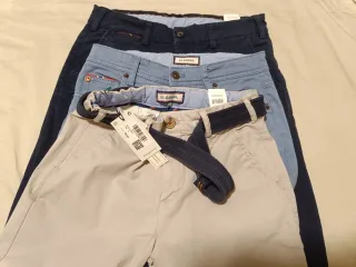 Pantalones niño El Ganso beige y azul