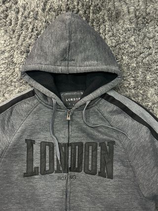 Felpa Soho Grigia London Boxing con Zip