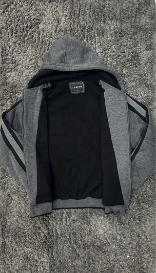 Felpa Soho Grigia London Boxing con Zip