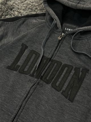 Felpa Soho Grigia London Boxing con Zip
