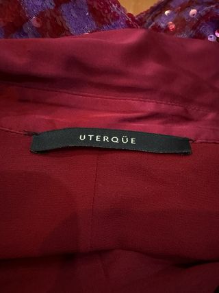 Vestido lentejuelas cuadros morado y rojo