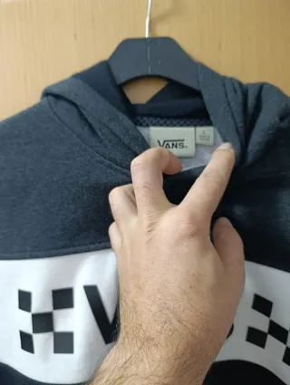 Sudadera Vans Niño Talla L Gris y Negra