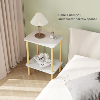 Mesa auxiliar 2 niveles madera.