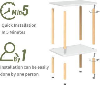 Mesa auxiliar 2 niveles madera.