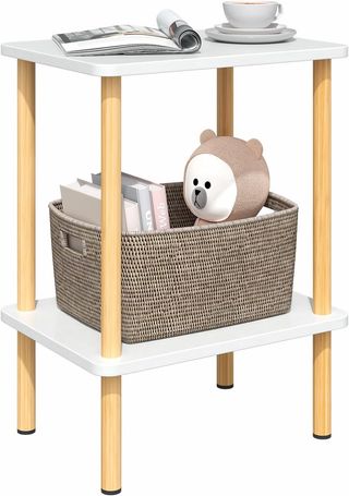 Mesa auxiliar 2 niveles madera.