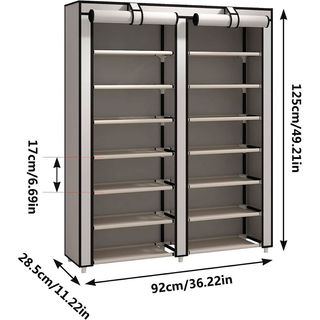 Armario Zapatero Tela 125x92x28 Cm Gris NUEVO