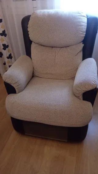 Sillón relax tela y piel