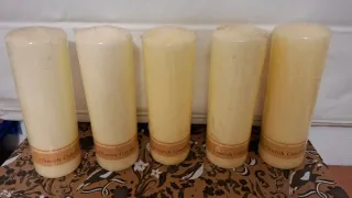 Juego de 5 Velas Grandes Beige