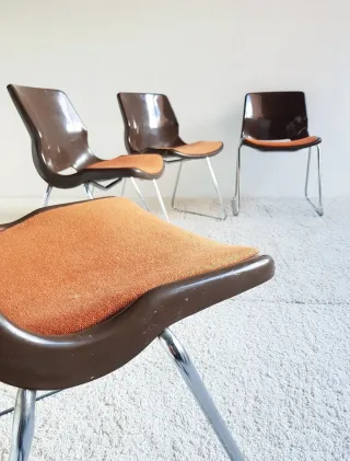 4 Sillas apilables Svante Schöblom. Vintage 70s.