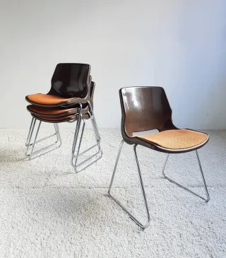 4 Sillas apilables Svante Schöblom. Vintage 70s.