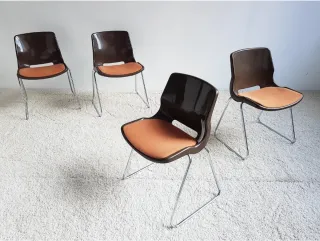 4 Sillas apilables Svante Schöblom. Vintage 70s.